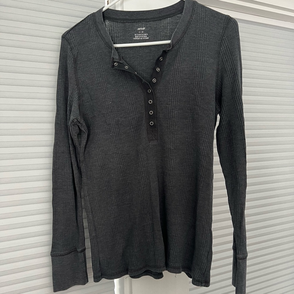 AE Grey Henley T Shirt